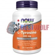 L-Tyrosine [Тирозин] (500 мг x 120 капс), NOW Foods