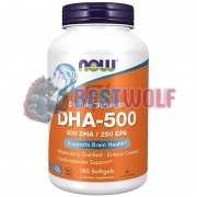 DHA-500 [Double Strength] (180 шт по 1000 мг), NOW Foods