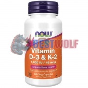 Vitamin D3 & K2 (120 шт), NOW Foods