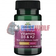 Extra Strength Vitamins D3 & K2 [5000 IU & 100 mcg] (60 шт), Swanson
