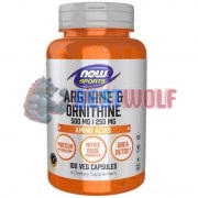 Arginine & Ornithine [500 мг x 250 мг] (100 шт), NOW Sports